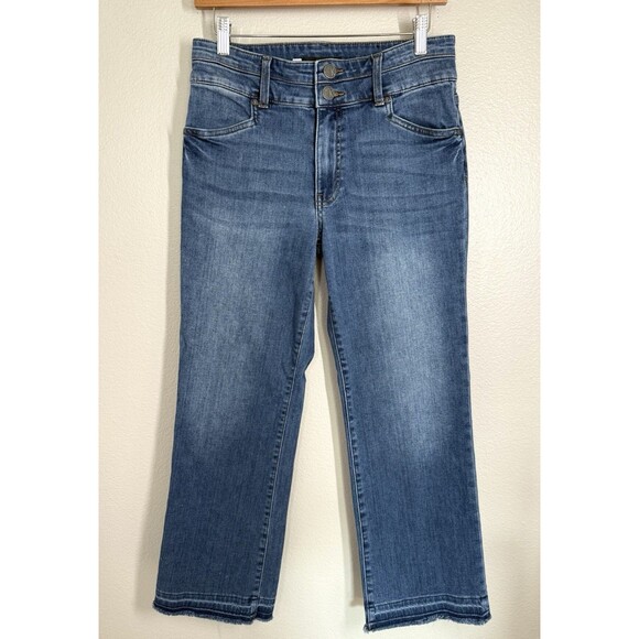 Kut from the Kloth Kelsey High Rise Flare Raw Cropped Hem Women's Size 8 Med Wsh - Picture 1 of 12